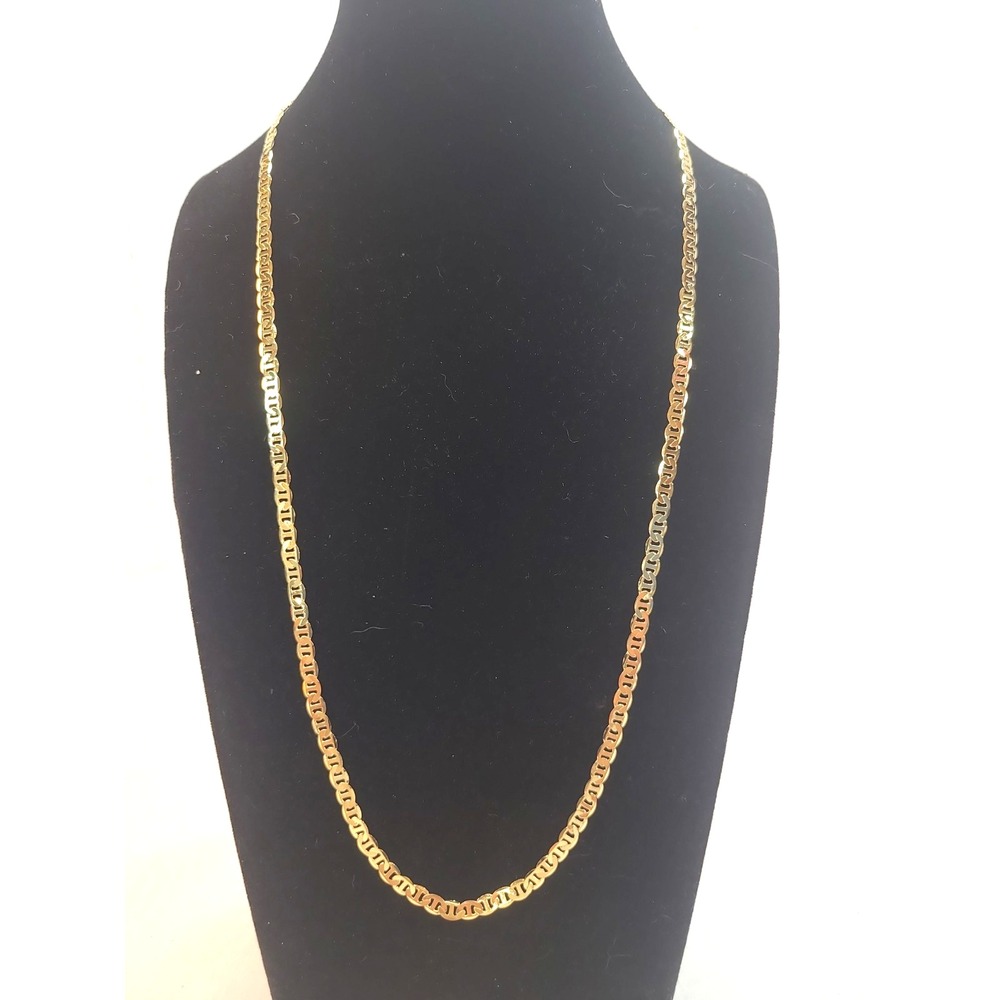 22 inch Gold Tone Mariner Link Chain Signed JH New